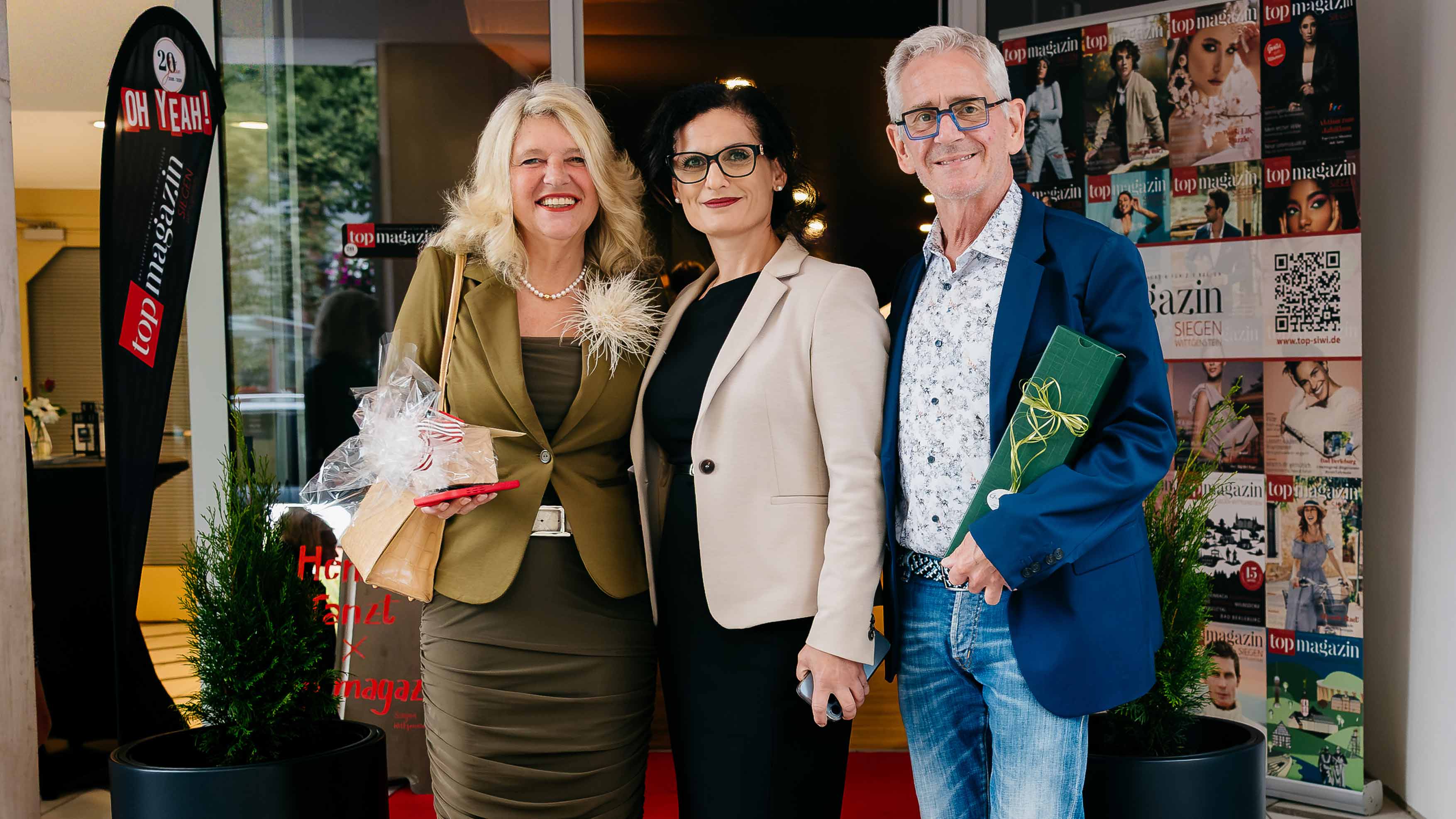 Silke Kopka (Kommunale Entwicklungsgesellschaft Siegen), Wolfgang Cavelius mit Begleitung (Kämmerer Siegen)