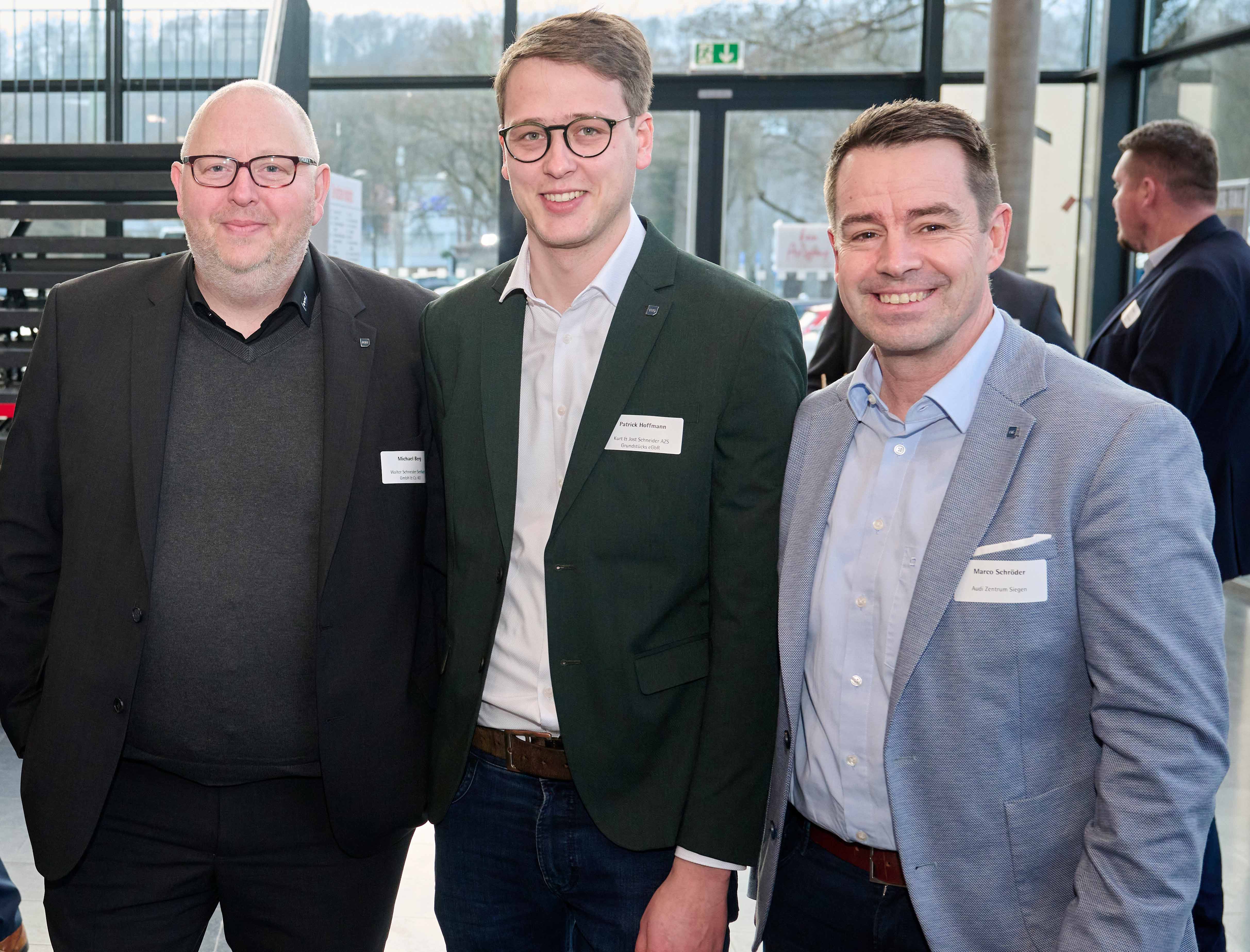 Michael Berg, Patrick Hoffmann (beide Walter Schneider) und Marco Schröder (Audi Zentrum Siegen)