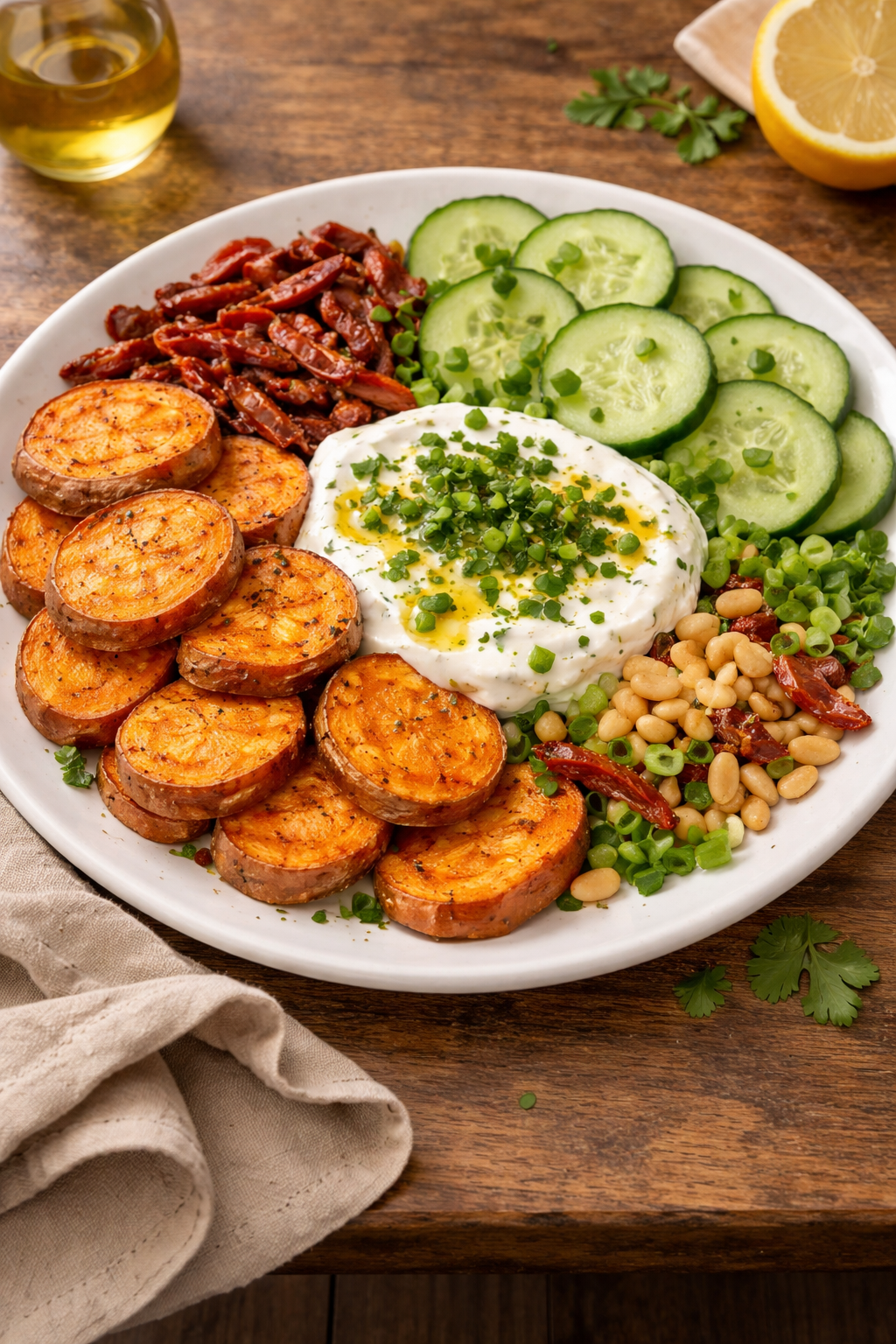 Knusprige Süßkartoffel-Bowl